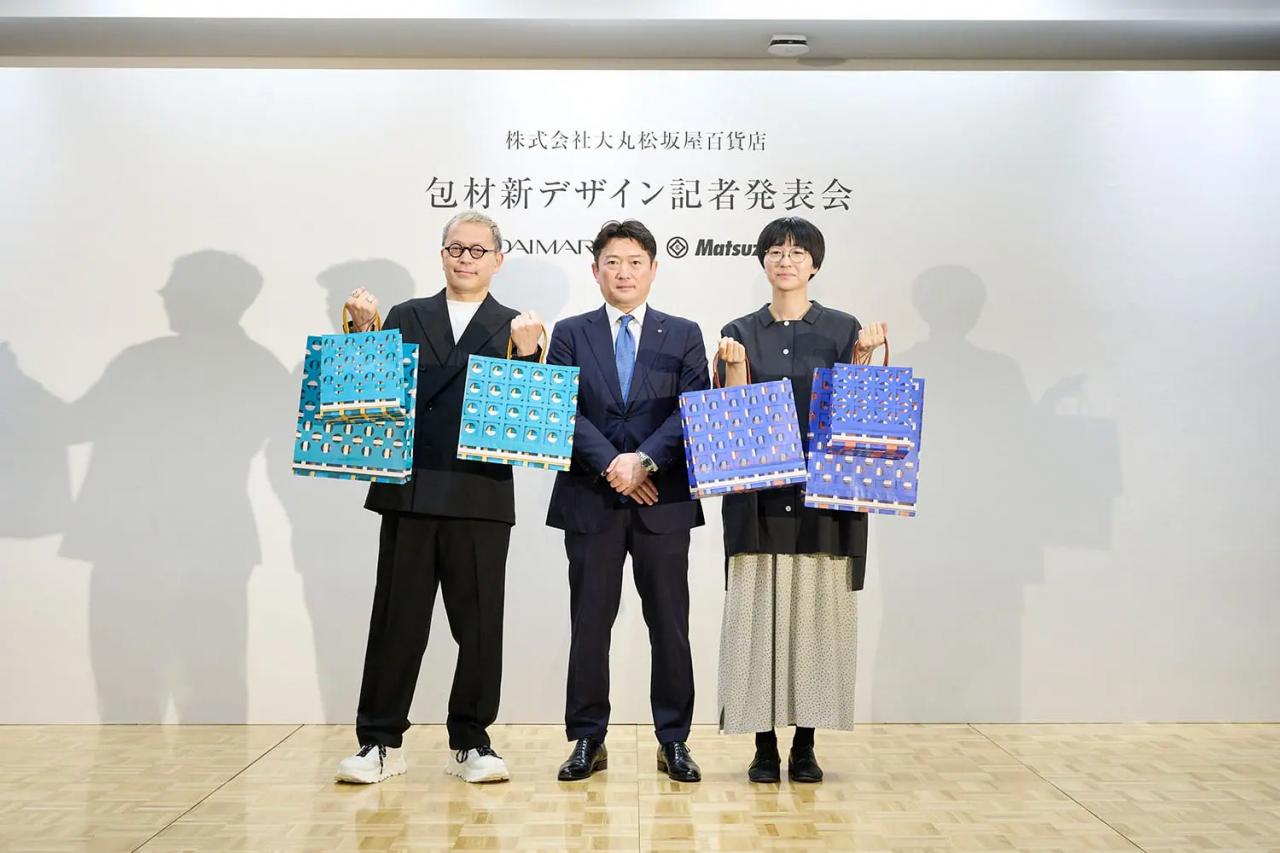 (写真左から)株式会社 大丸松坂屋百貨店 代表取締役社長 宗森耕二氏、株式会社 大丸松坂屋百貨店 ブランディング戦略室長 寺井孝夫氏、株式会社日本 日本デザインセンター 三澤遥氏