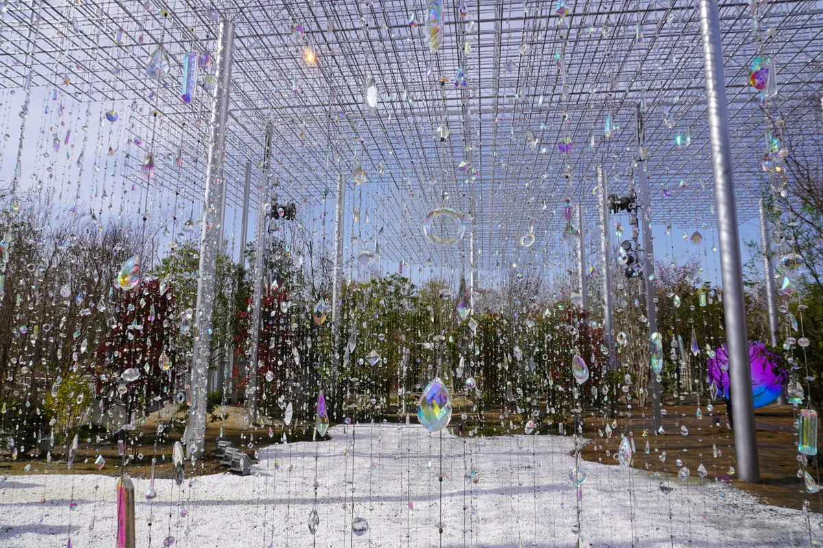 雨と光、サンキャッチャーが組み合わさって生まれる煌めきが美しい