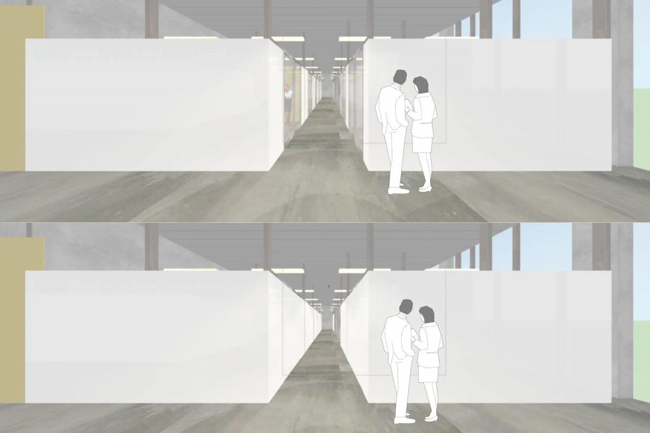 扉を付ける割合を「レンダリング機能」にて3Dで検証。打ち合わせの際に、視覚的にわかりやくプレゼンテーションをおこなえる