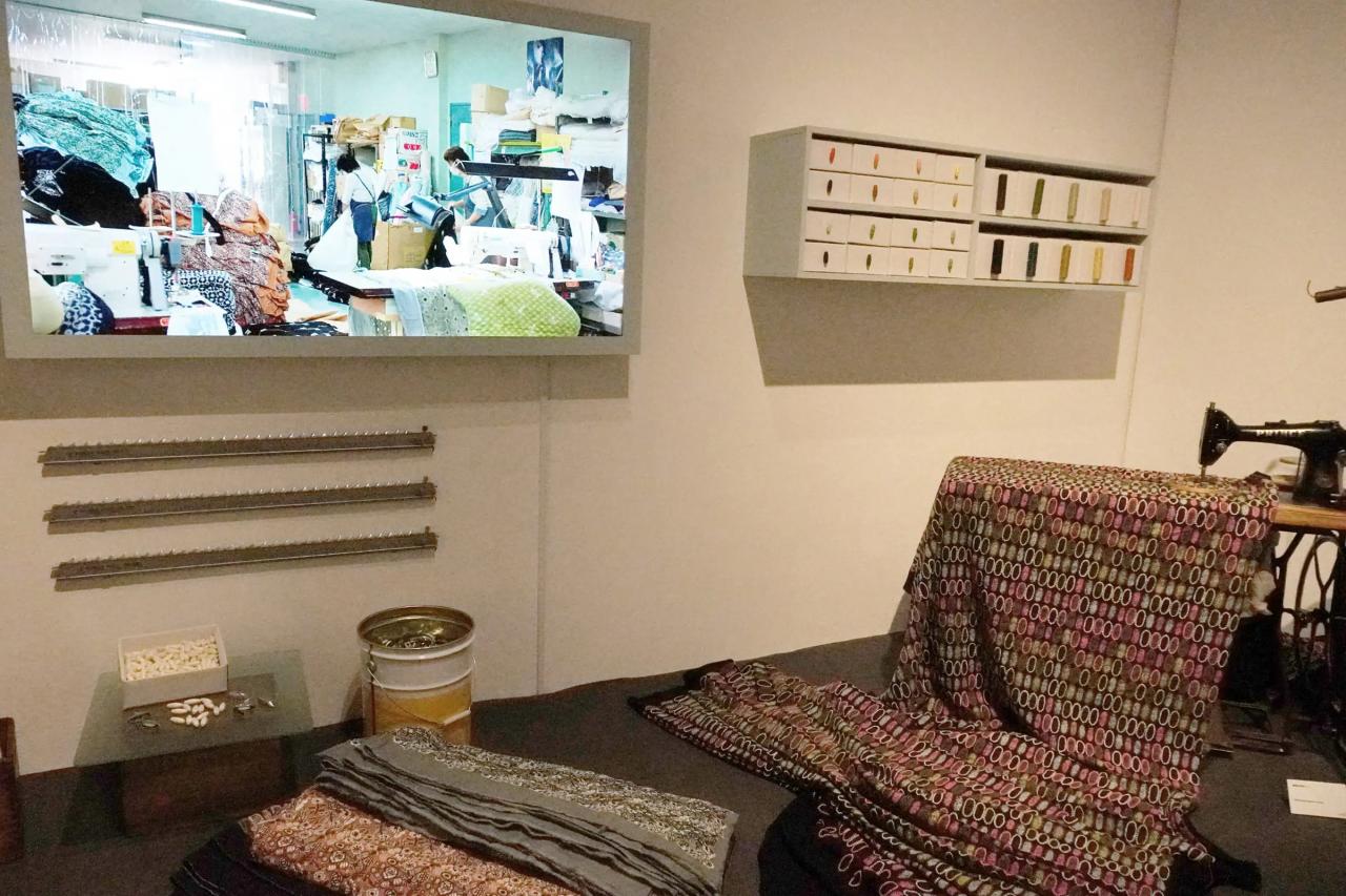 刺繍を紹介するスペース